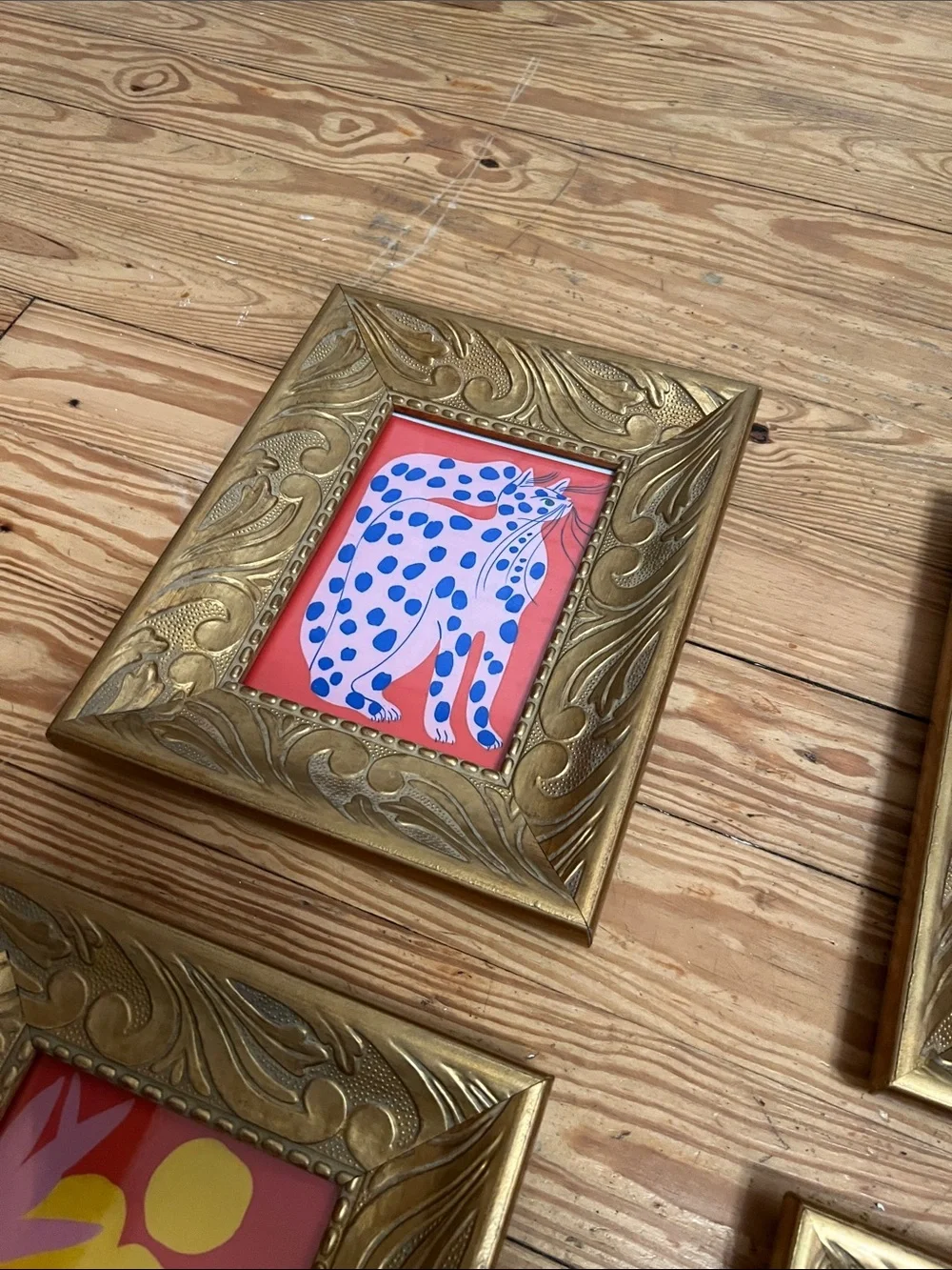 Ornate Gold Picture Frame Set — Four Decorative Wall Frames